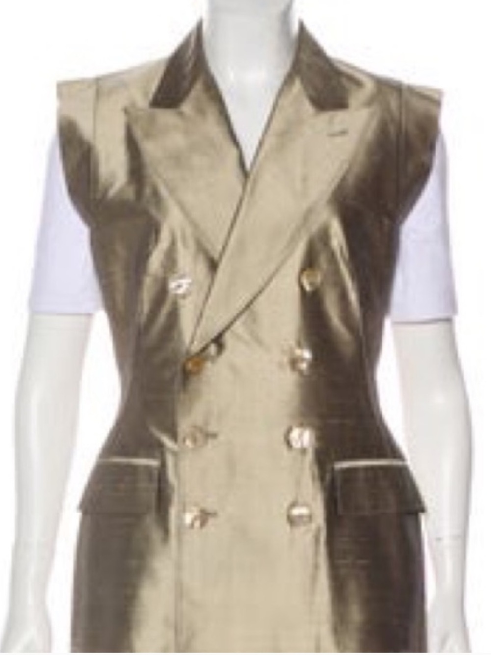Jean Paul Gaultier Metallic Silk Pantsuit-LIKE NEW - Picture 8 of 12